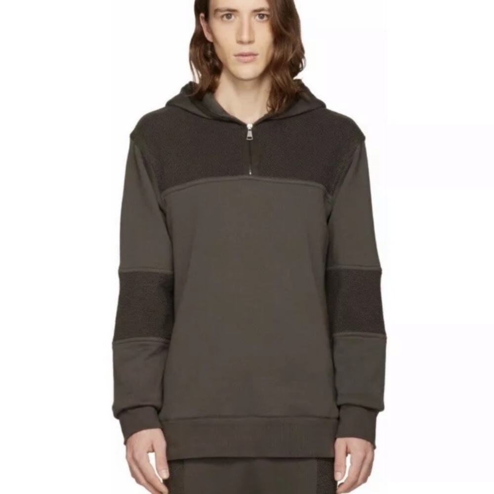 Helmut Lang Colorblock Half Zip Hoodie Sweatshirt Men’s Medium Designer
